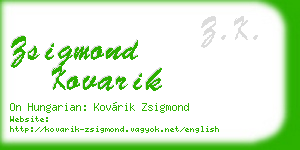 zsigmond kovarik business card