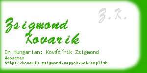 zsigmond kovarik business card